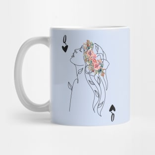 Queen of hearts card floral design Mug